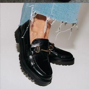 Pleather loafers